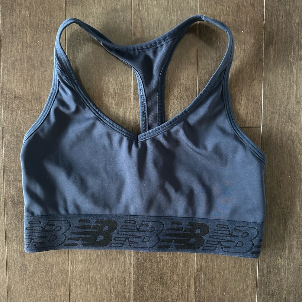 New Balance T Back Sports Bra Medium Support‎ Workout Athletic Size S